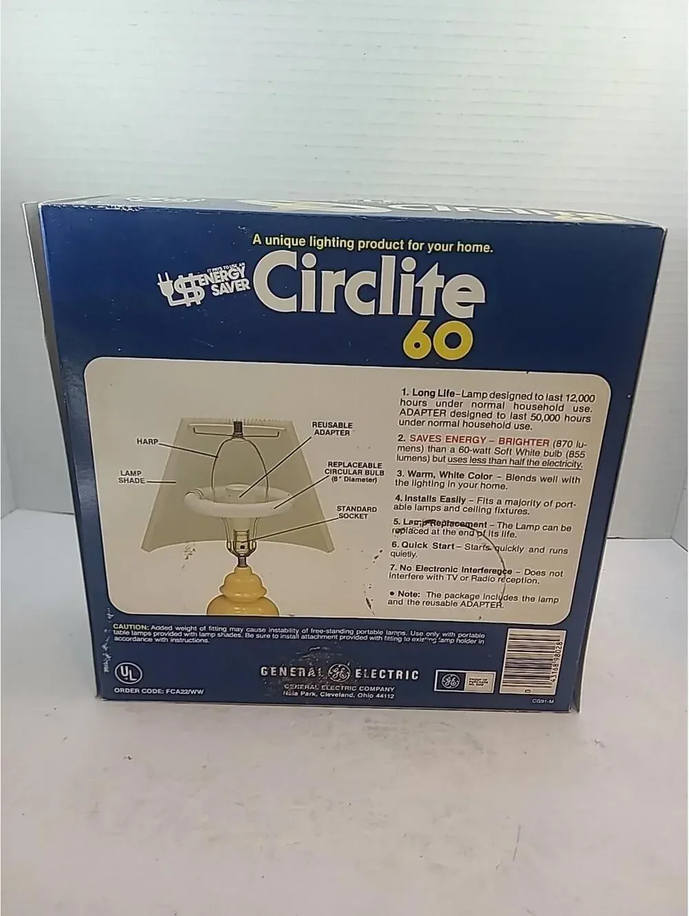 GE Circlite 60 Vintage Light Bulb. Made In USA! New Sealed In Box NOS Rare!